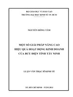 Luận văn Thạc sĩ Một số giải pháp nâng cao hiệu quả hoạt động kinh doanh của bưu điện tỉnh Tây Ninh