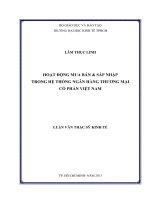 Luận văn thạc sĩ Hoạt động mua bán & sáp nhập trong hệ thống Ngân hàng thương mại cổ phần Việt Nam