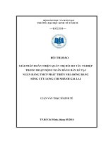 Giải pháp hoàn thiện quản trị rủi ro tác nghiệp trong hoạt động ngân hàng bán lẻ tại Ngân hàng thương mại cổ phần phát triển nhà đồng bằng sông Cửu Long chi nhánh Gia Lai Luận văn thạc sĩ 2013