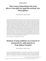 Thực trạng sử dụng kháng sinh trong điều trị viêm phổi cho người lớn tại bệnh viên nông nghiệp I