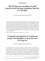 Mức độ tham gia cộng đồng của người khuyết tật TP Đà Nẵng