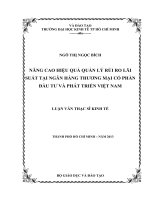 Luận văn thạc sĩ Nâng cao hiệu quả quản lý rủi ro lãi suất tại Ngân hàng thương mại cổ phần đầu tư và phát triển Việt Nam