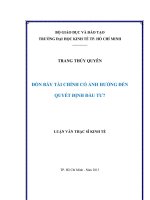 Luận văn thạc sĩ Đòn bẩy tài chính có ảnh hưởng đến quyết định đầu tư