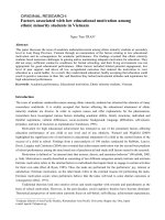 Factors associated with low educational motivation among ethnic minority students in Vietnam