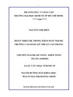 Luận văn thạc sĩ Hoàn thiện hệ thống kiểm toán nội bộ trường Cao đẳng kỹ thuật Cao Thắng