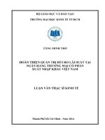 Luận văn thạc sĩ  Hoàn thiện quản trị rủi ro lãi suất tại ngân hàng TMCP xuất nhập khẩu Việt Nam