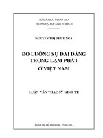 Luận văn thạc sĩ   Đo lường sự dai dẳng trong lạm phát ở Việt Nam (  Nguyễn Hải Thiên )