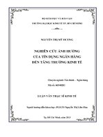 NGHIÊN CỨU ẢNH HƯỞNG CỦA TÍN DỤNG NGÂN HÀNG ĐẾN TĂNG TRƯỞNG KINH TẾ.PDF
