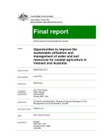 Opportunities to improve the sustainable utilisation and management of water and soil resources for coastal agriculture in Vietnam and Australia