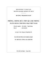 Luận văn thạc sĩ Phòng, chống rửa tiền qua hệ thống ngân hàng thương mại Việt Nam