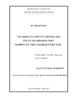 TÁC ĐỘNG CỦA MỞ CỬA THƯƠNG MẠI LÊN TỶ GIÁ HỐI ĐOÁI THỰC NGHIÊN CỨU THỰC NGHIỆM Ở VIỆT NAM  LUẬN VĂN THẠC SĨ.PDF