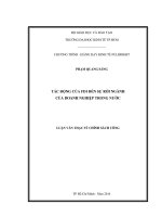 Luận văn thạc sĩ Tác động của FDI đến sự rời ngành của doanh nghiệp trong nước