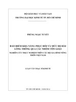 Bảo hiểm khả năng phục hồi và mức độ hài thông qua các nhóm tôn giáo  nghiên cứu thực nghiệm trên các hộ gia đình nông thôn việt nam