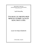 Luận văn thạc sĩ Ứng dụng các phương pháp định giá cổ phiếu tại Ngân hàng thương mại cổ phần Á Châu