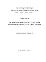Tác động của chính sách tiền tệ đến thanh khoản của TTCK việt nam
