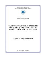 TÁC ĐỘNG CỦA ĐÒN BẪY TÀI CHÍNH ĐẾN QUYẾT ĐỊNH ĐẦU TƯ CỦA CÁC CÔNG TY NIÊM YẾT TẠI VIỆT NAM.PDF