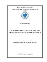 Luận văn thạc sĩ Thu ngân sách Đà Nẵng và các giải pháp nhằm tăng tình bền vững cho ngân sách