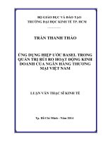 Luận văn Thạc sĩ 2014 Ứng dụng hiệp ước Basel trong quản trị rủi ro hoạt động kinh doanh của các ngân hàng thương mại Việt Nam