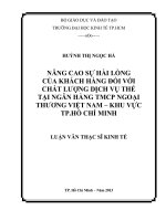 Nâng cao sự hài lòng của khách hàng đối với chất lượng dịch vụ thẻ tại ngân hàng TMCP ngoại thương Việt Nam - khu vực TPHCM
