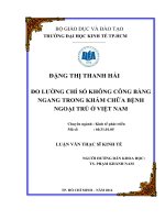 Đo lường chỉ số không công bằng ngang trong khám chữa bệnh ngoại trú ở việt nam pdf