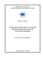 Luận văn Đánh giá sự hài lòng của người tham gia bán hàng đa cấp tại TPHCM