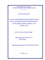 Ứng dụng bẫy Pheromone trong phòng chống sâu tơ, sâu khoang hại rau họ hoa thập tự tại Yên Nghĩa, Hà Đông vụ Đông Xuân năm 2011-2012