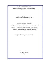 nghiên cứu mối liên kết nhà nông  doanh nghiệp  nhà khoa học  nhà nước trong sản xuất và tiêu thụ mía nguyên liệu (trường hợp áp dụng tại tỉnh thanh hóa)