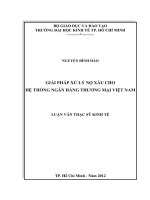 Luận văn thạc sĩ  Giải pháp xử lý nợ xấu cho hệ thống ngân hàng thương mại Việt Nam