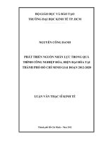 Luận văn thạc sĩ Phát triển nguồn nhân lực trong quá trình công nghiệp hóa, hiện đại hóa tại Thành phố Hồ Chí Minh giai đoạn 2012-2020