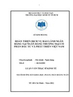 Luận văn thạc sĩ  Hoàn thiện dịch vụ bảo lãnh ngân hàng tại ngân hàng TMCP đầu tư và phát triển Việt Nam