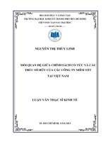 Mối quan hệ giữa chính sách cổ tức và cấu trúc sở hữu của các Công ty niêm yết tại Việt Nam