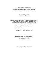 Quản trị doanh nghiệp và chính sách cổ tức Bằng chứng tại các công ty niêm yết trên TTCK Việt Nam