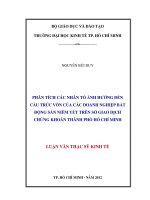 HÂN TÍCH CÁC NHÂN TỐ ẢNH HƯỞNG ĐẾN CẤU TRÚC VỐN CỦA CÁC DOANH NGHIỆP BẤT ĐỘNG SẢN NIÊM YẾT TRÊN SỞ GIAO DỊCH CHỨNG KHOÁN THÀNH PHỐ HỒ CHÍ MINH.PDF