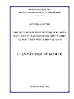 Luận văn thạc sĩ  Một số giải pháp phát triển dịch vụ ngân hàng điện tử tại Ngân hàng Nông nghiệp và Phát triển Nông thôn Việt Nam
