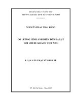 Đo lường hình ảnh điểm đến đà Lạt đối với du khách Việt Nam