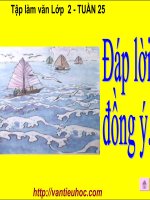 TẬP LÀM VĂN LỚP 2 - ĐÁP LỜI ĐỒNG Ý TẬP QUAN SÁT TRANH TRẢ LỜI CÂU HỎI