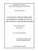 Luận văn thạc sĩ  Giải pháp hoàn thiện hệ thống kiểm soát nội bộ tại Xí nghiệp may KomTum trên cơ sở quản trị rủi ro doanh nghiệp