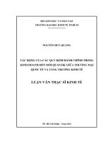 TÁC ĐỘNG CỦA CÁC QUY ĐỊNH HÀNH CHÍNH TRONG KINH DOANH ĐẾN MỐI QUAN HỆ GIỮA THƯƠNG MẠI QUỐC TẾ VÀ TĂNG TRƯỞNG KINH TẾ.PDF