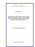 Ảnh hưởng của quyết định cấu trúc vốn đến hiệu quả hoạt động của các doanh nghiệp trong ngành công nghiệp niêm yết tại thị trường chứng khoán Việt Nam