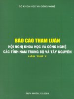 Báo cáo tham luận Hội nghị khoa học và công nghệ các tỉnh Nam Trung Bộ và Tây Nguyên lần thứ 7