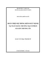 Hoàn thiện hệ thống kiểm soát nội bộ tại Ngân hàng thương mại cổ phần Sài Gòn Thương Tín