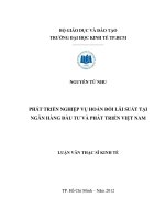 Phát triển nghiệp vụ hoán đổi lãi suất tại Ngân hàng Đầu tư và Phát triển Việt Nam