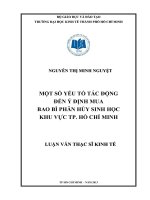 MỘT SỐ YẾU TỐ TÁC ĐỘNG ĐẾN Ý ĐỊNH MUA BAO BÌ PHÂN HỦY SINH HỌC KHU VỰC TP. HỒ CHÍ MINH.PDF