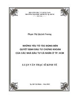 NHỮNG YẾU TỐ TÁC ĐỘNG ĐẾN QUYẾT ĐỊNH ĐẦU TƯ CHỨNG KHOÁN CỦA CÁC NHÀ ĐẦU TƯ CÁ NHÂN Ở TPHCM.PDF