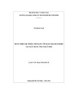 Luận văn thạc sĩ : Hoàn thiện hệ thống xếp hạng tín dụng doanh nghiệp tại ngân hàng TMCP quân đội