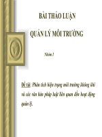 Phân tích hiện trạng môi trường không khí và các văn bản pháp luật liên quan đến hoạt động quản lý
