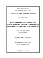 Đánh giá khả năng thực hiện mục tiêu công nghiệp hóa của tỉnh Gia Lai đến năm 2020 và giải pháp phát triển công nghiệp bền vững