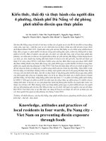 Kiến thức, thái độ và thực hành của người dân 4 phường, thành phố đà nẵng về dự phòng phơi nhiễm dioxin qua thực phẩm