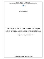 Luận văn thạc sĩ  Ứng dụng công cụ phái sinh vào hoạt động kinh doanh xăng dầu tại Việt Nam