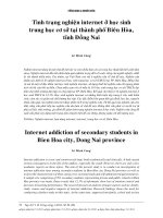 Tình trạng nghiện internet ở học sinh trung học cơ sở tại thành phố biên hòa, tỉnh đồng nai